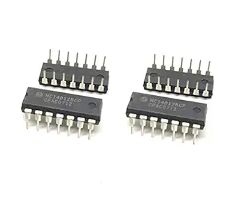 INVENTO 4Pcs CD4012BE MC14012BCP 4012 IC Logic Gate NAND Gate, CD4012, 4 Input, 6.8 mA, 3 V to 18 V, DIP-14