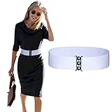 EINFACH VERWENDEN - Dieser breite elastische Gürtel für Damen ist einfach zu benutzen.Wählen Sie einfach die richtige Größe für Ihre Taille und sperren Sie die rostfreie und robuste Metallschnalle. Dadurch wird Ihre Taille dünner