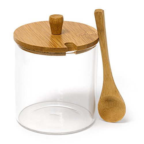 Relaxdays Gewürzgläser JIAO HBT: 12 x 31 x 12 cm Bambus Gewürzhalter für 3 Gewürzbehälter aus Glas mit passenden Löffeln als Alternative zu Gewürzständer und Gewürzregal für Küche und Esstisch, natur - 6