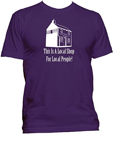 Local shop for local people. League Gentlemen. Ringspun Crewneck Mens T-shirt. Purple Large