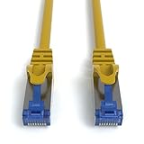 1,5m Cat.7 600 MHz Netzwerkkabel (abwärts-/aufwärtskompatibel) | Patch-Kabel | 2 RJ-45 Stecker | Stecker mit Knickschutzhülle | Farbe: Gelb
