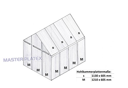 4,5 mm Hohlkammerplatte Lexan Thermoclear beidseitig UV 1210 x 605 mm für Gewächshäuser Stegplatte - 3
