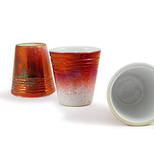 Ceramiche Legafaenza Ceramic Coffee Cup Modern Design Metal red Graffiti Style - Leg_taz_001