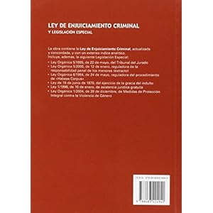 Ley De Enjuiciamiento Criminal Y Legislación Especial 14º Ed. Octubre 2015 (textos legales basicos)