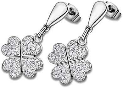 Lotus Style LS1785/4/1 Ladies Stainless Steel Earrings Cloverleaf Crystals