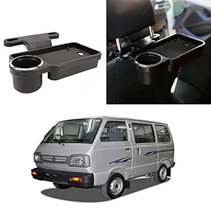 Oshotto Foldable Car Auto Headrest Rear Back Seat Table Drink Food Cup Tray Holder Compatible with Maruti Suzuki Omni - Black