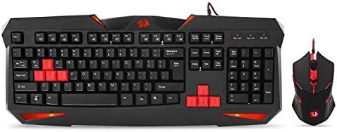 S101 Vajra USB Gaming Desktop Keyboard with Centrophorus USB Gaming Mouse 2000dpi for Windows XP/10/8 /7 Vista Plug and Play