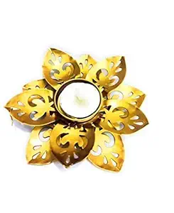 Little Loops Metal Laser Lotus tealight Candle Holder for Birthday/Home Decor | Gift Item | Home Decoration | Festive Gifts | Made in India