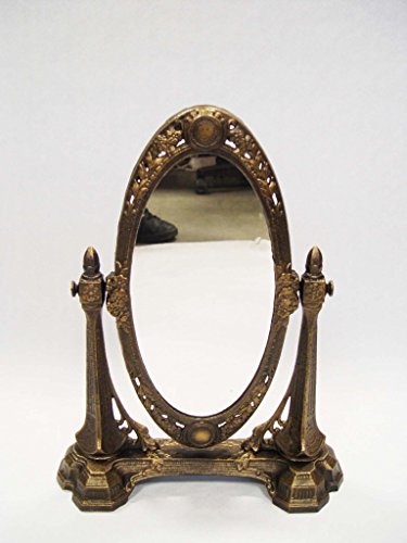 Schmink Spiegel Tischspiegel Gußeisen antik Vintage H:ca.43cm