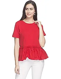 Globus Solid Peplum Top