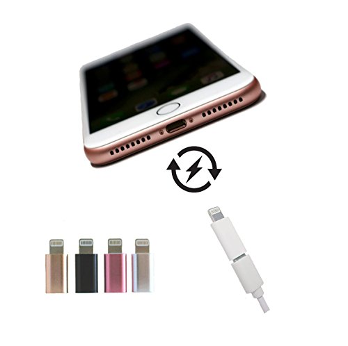 2x USB Blitz to Micro USB Type B Adapter Konverter für iPhone 5 6 6s 7 7s plus iPad iPod, kompatibel mit Apple iOS alle Versionen (Schwarz) - 5