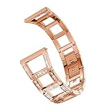 happy event Ersatz Metall Kristall Uhrenarmband Handgelenk Band für Samsung Galaxy Watch (46mm) (Roségold)