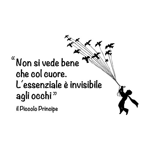 ‚Adesiviamo 1990-l Kleiner Prinz Wandtattoo Man sieht nur mit dem Herzen gut - 2