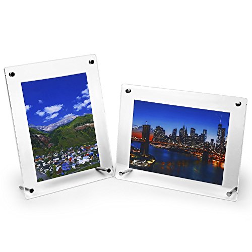HESIN 2 Pack of 6 x9 Acrylic Picture Frame Desktop Tabletop Photo Frame Wall Mounted Certificate Sign Holder Artwork Art Print Display Stand Suit for A5 Paper,6" x8” or 6"x9" Frame Inside (2 Pack)