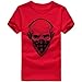 Produktbild T-Shirts,Honestyi 2018 Frühling Sommer Herren T-Shirt Totenkopf Kapitän Captain Skull Bard Hipster Original Spirit Seemann Slim Fit Baumwolle Top Bluse Sweatshirts,Oversize S-XXXXL (M, X-Rot)