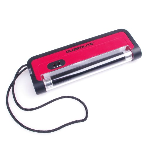 UV Handlampe Guardlite 1 Schwarzlicht Röhre 365nm mit Trageschlaufe und Taschenlampe (ohne Batterien: 4x AA) – für UV Stempelfarbe, UV Leuchtfarbe, Schwarzlichtfarbe, Geldprüfgerät, Einlasskontrolle Diskotheken und Events, Banknoten, Hygienekontrolle (Urin), Fluoreszenz (langwellig) bei Mineralien und Fossilien, Briefmarken, Ausweise, Führerscheine, Passkontrolle, Dokumente mit UV Markierungen - 4