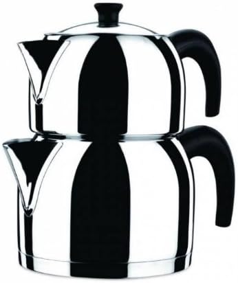 KORKMAZ Orbit PREMIUM 18/10 Stainless Steel Turkish Teapot - 2.2 lt. Capacity,18/10 Stainless Steel by KORKMAZ Orbit
