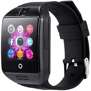 Yash Company Q18 Android Bluetooth Smart Watch All 2g, 3g,4g Phone with Camera and Sim Card Support with Activity Trackers - Black