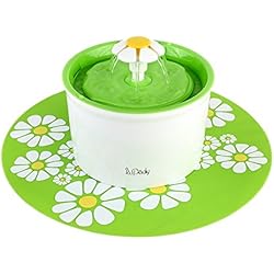 PEDY Bebedero Automático Fuente de Agua Silencia para Mascotas Perro Gato Bebedero Circular con 3 Modos Ajustable Color Verde