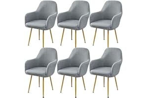 FBARTL Stuhlbezug Mit Armlehne 4/6er Set Esszimmerstuhlbezug Hochzeit Stretch Stuhlhussen,Sesselbezug Schonbezug Mit Schaums?ule Schutzhülle Für Esszimmer Küche Wohnzimmer (Color : grau, Size : 6 Stück)