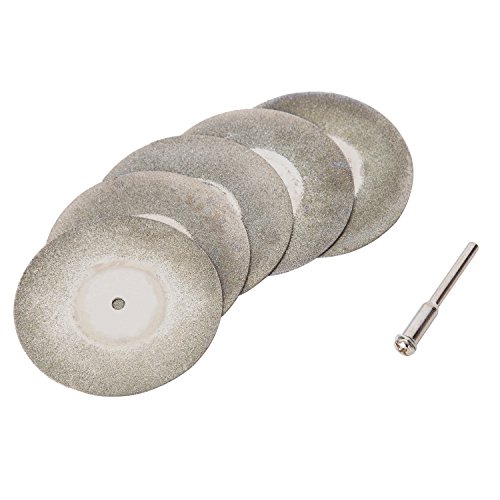 Fortag 5 tlg 50mm Diamanttrennscheibe Gelochte Diamant-Trennscheiben mit Pleuelstange für Drehwerkzeug Rotationswerkzeuge Dremel Steinklinge