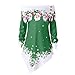 Produktbild Berimaterry Frauen Weihnachten Santa Snowflake Printed Tops Schulterfrei Asymmetrische Sweatshirt Tops mit Farbe Grün Rot Schwarz