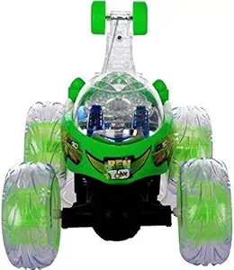 Gupta Enterprises Remote Control Rechargeable Acrobatic 360 Degree Twisting Stunt Car with Music & Lights and Charger for Kids 3 4 5 6 7 8-12 Year Old Boy Toys Birthday Gifts Multicolor