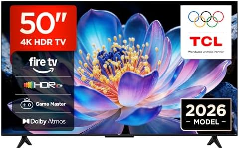 TCL 50V6D 50 pollici, 4K UHD, Smart TV, Fire TV, HDR10+, Dolby Atmos, DTS:X, Game Master, Motion Clarity, AirPlay 2, Compatibile con Alexa