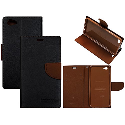 Casotec Flip for Vivo V5 Plus (Thermoplastic Polyurethane_Black / Brown)
