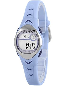 Zauberhafte kleine XONIX Armbanduhr für Mädchen mit Alarm Stoppuhr Timer WR100m, LE/5