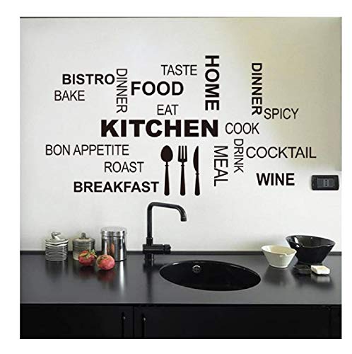 Malloom@ cocina patrón de Carta desmontable vinilo Pegatinas de pared Mural Decal Cotizaciones Arte Decoración Del Hogar