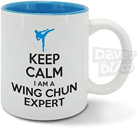 Keep Calm I'm a Wing Chun Expert, Vintage,Martial Arts, self Defence, Sport, Funny Gift idea, Blue Inside, Ceramic Mug, Cup