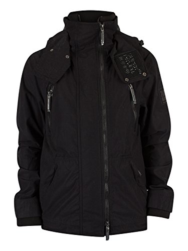 Mens Superdry Microfibre Hooded Wind Attacker In Deep Black Medium