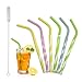 Produktbild TAOtTAO 6 Pcs wiederverwendbarer waschbarer Nahrungsmittelgrad-Silikon, der Bent Straws mit Bürste Trinkt