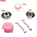 Berz 6 In 1 Environmental Lovely Clever and Innovative Bunny Baby Bowl Containing 1 Spoon, 1 Fork, 2 Bowls (A Smaller One And A Larger One), A Cup And A Silicone Lid For Chlidren ,Great For Travelling, Days Outs and Picnics etc (Pink)