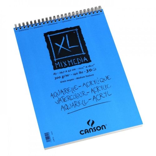 Canson 807216 Zeichenpapier Block XL - Mix Media, DIN A3, 300 g/qm, 30 Blatt