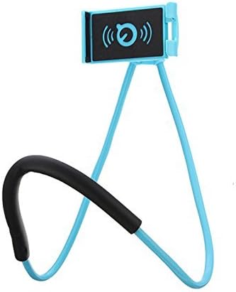 Neck Phone Holder,Letone Mobile phone Lazy stand 360 Rotation Flexible Mount Hanging Goose Neck Holder Support Bracket for iphone, Samsung,Huawei Universal Smart Phone, for car, Sofa, Kitchen,Office (Blue)
