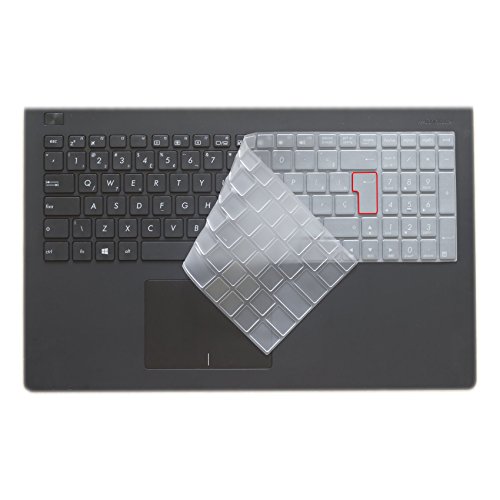 MiNGFi DE/EU Tastatur TPU Schutz Abdeckung für ASUS A53 A55 A541U A555 D550 F502 F555 F556 G550 G51 G53 G73 K73 K550 K555 K501UB K501UX Lamborghini VX7SX N56 N76 N550 N552VW N552VX R552 R540 R500 R510 S56 S500 S550CM Q500 U50 UX510 V500 X501 X502 X550 X551 X552 X553 X555 X556 X750 ROG GL552/GL551/GL752/GL702VM - Transparent