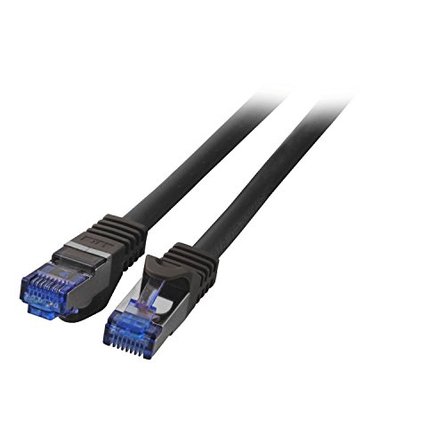BIGtec 0,75m CAT.7 Ethernet LAN Patchkabel Gigabit Netzwerkkabel Patch Kabel schwarz Kupferkabel (RJ45, Cat 7, S/FTP PIMF, 1000 Mbit/s) 2 x RJ45 Stecker ideal für Switch , DSL Verbindungen , Patchfelder , Patchpanel , Router , Modem , Access Point und andere Geräte mit RJ45 Anschluß ,CAT Kabel KAT Kabel CAT7 CAT 7 - 2