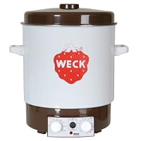 WECK Einkochautomat, Einweckautomat mit 2-fach Emaillierung zur hervorragenden Wärmeisolierung, Präzisionsthermostat, geschlossener Topfboden, Entsafter, Entsafterschaltung, zum Einkochen von Obst und Gemüse, Einkochvollautomat, Überhitzungsschutz, ca