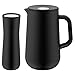 Produktbild WMF Thermoskanne Set 2-teilig Impulse, 0,35 l und 1,0 l Thermobecher Isokanne für Tee oder Kaffee Druckverschluss 360° Trinköffnung doppelwandiger Isolierkern hält Getränke 24h kalt und warm, schwarz