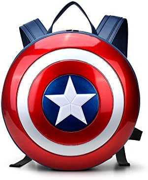 Personality Blue Captain Backpacks - Diameter 33cm Round Shield Backpack, Good Gifts for Men, Women, Children