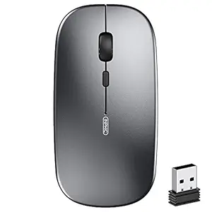 inphic Silent Click, Mini, Ultra Thin, Rechargeable Wireless Optical Mouse 1600 DPI for Notebook, PC, Laptop, Computer, MacBook (Wood Grain)