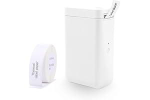 YuLinca Label Maker D101 con nastro, stampante portatile per etichette adesive wireless Bluetooth Larghezza etichetta 10-25mm compatibile con iOS e Android per casa e ufficio