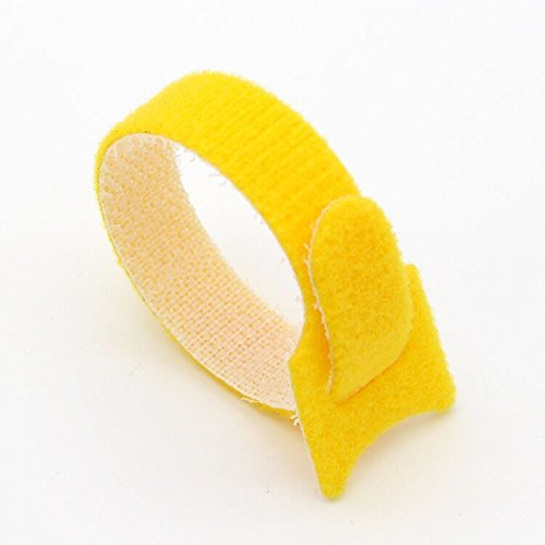 Botetrade High Quality Adjustable 100pcs Velcro Hook Loop Reusable 200mm x 12mm Cable Ties Organizer-Yellow