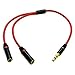 Price comparison product image ZULKY® Speakers Headphone Earphones Sharing Audio Extension Cable Adapter Male To 2 Female For PC Laptop Tablet IPhone Ipod Mp3 Mp4 HiFi Stereo 3.5mm