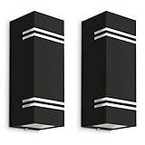 Maße Leuchte: B 80 x T 80 x H 150 mm - einfache Montage an der Rückseite mit zwei Schrauben + Dübeln