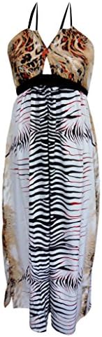 SUNROSE Animal Skin Printed Likre Dresigner Long Tube Dress