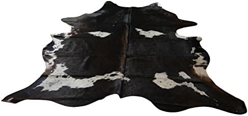 Natural Cowhide Rug - Black Brown White Tricolour - 218 cm x 187 cm Luxury Designer Hide by Narbonne Leather Co