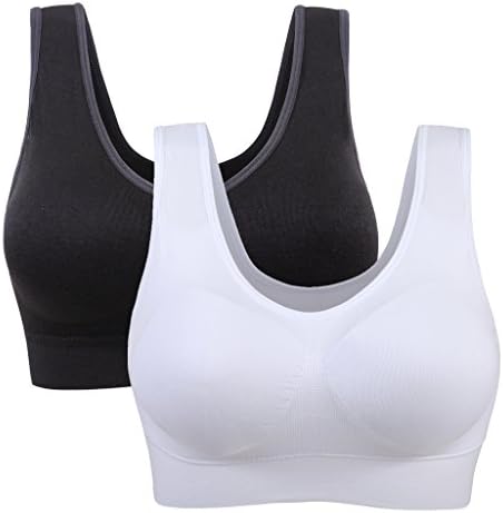 2 Pack Yoga Sports Sleep Bra for Women Wirefree Size 6-22